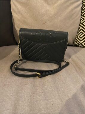 Tory Burch Alexa combo Quilted Leather Crossbody Bag in Black